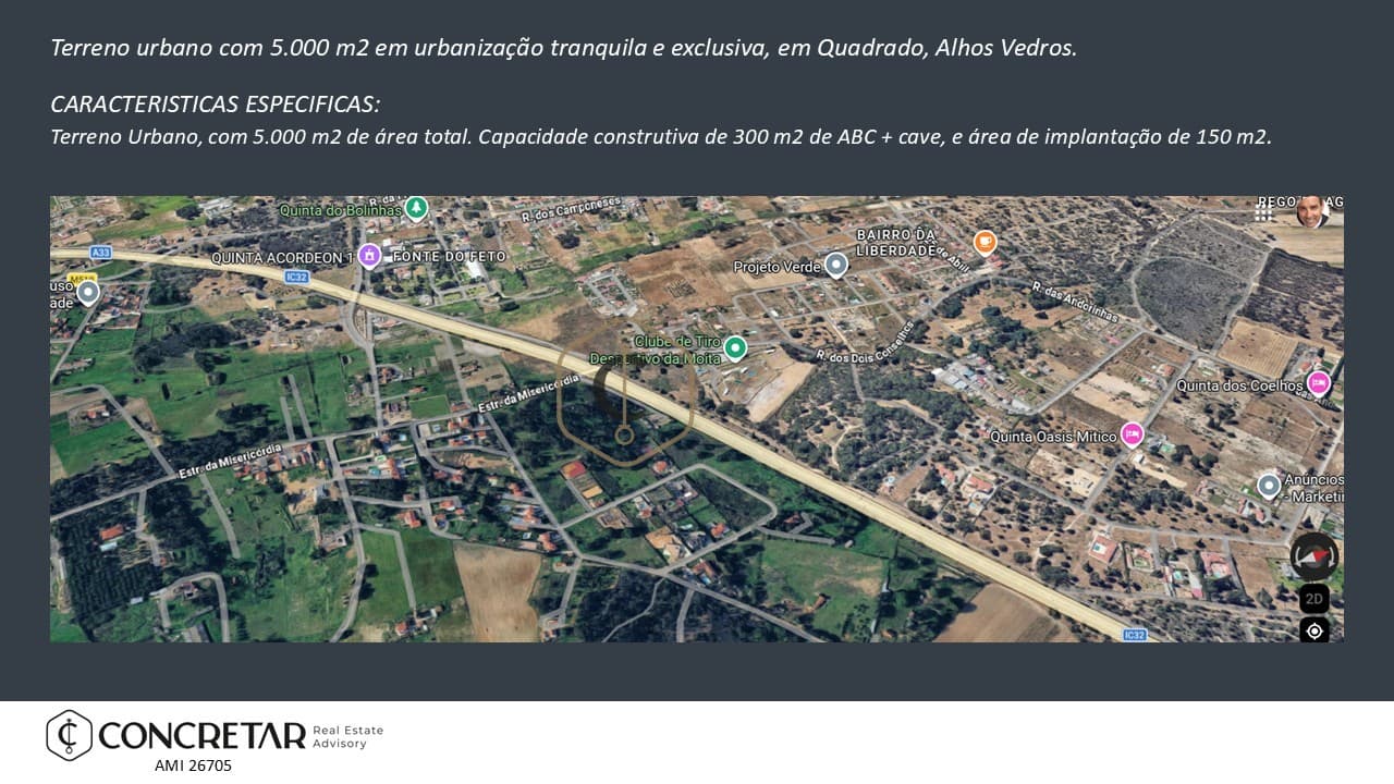 Terreno Urbano com 5.000m2 - 300m2 de Área Construtiva